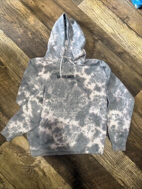 Artist Union Gray and White Tie-Dye Crewneck Hoodie